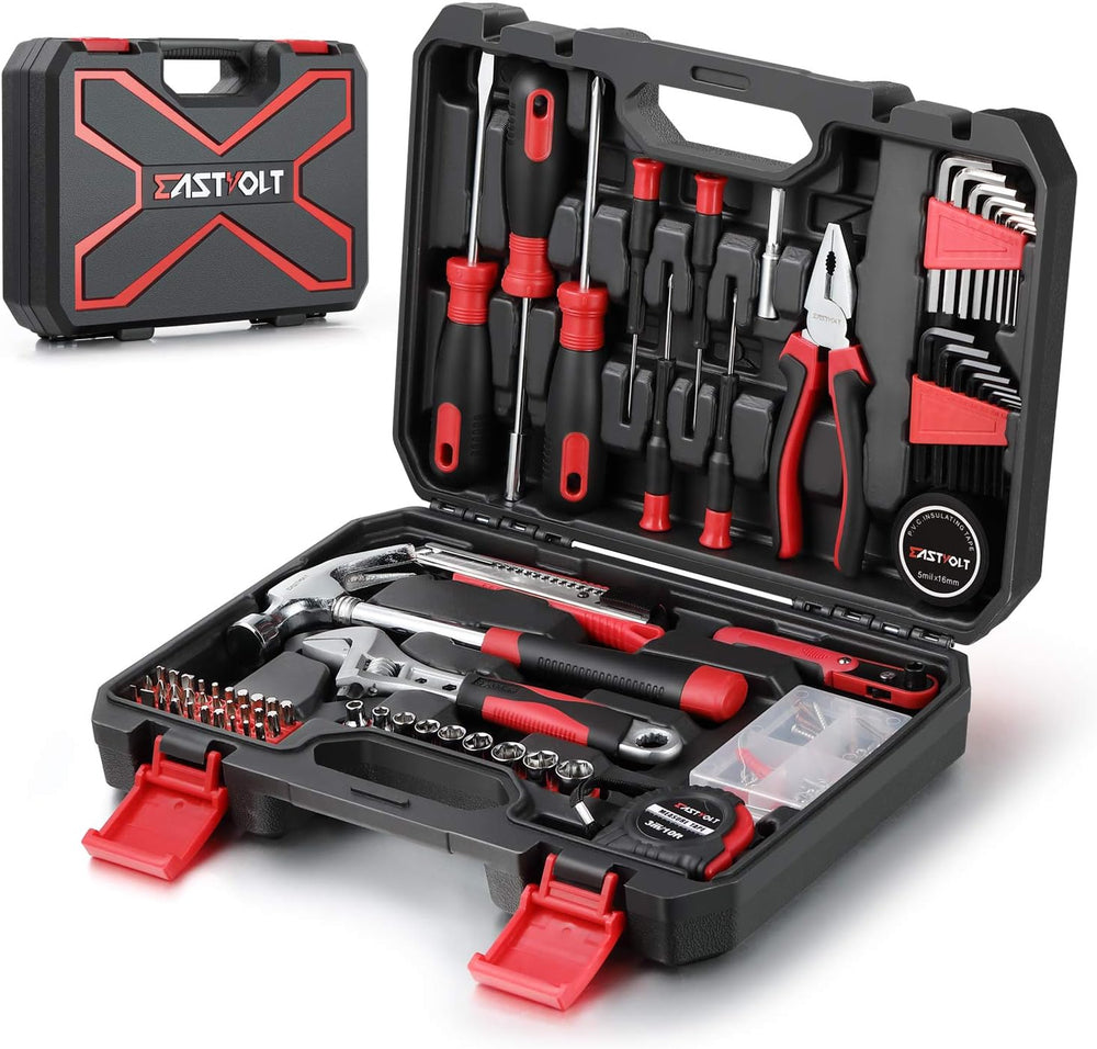 128-piece hand tool set in a storage case