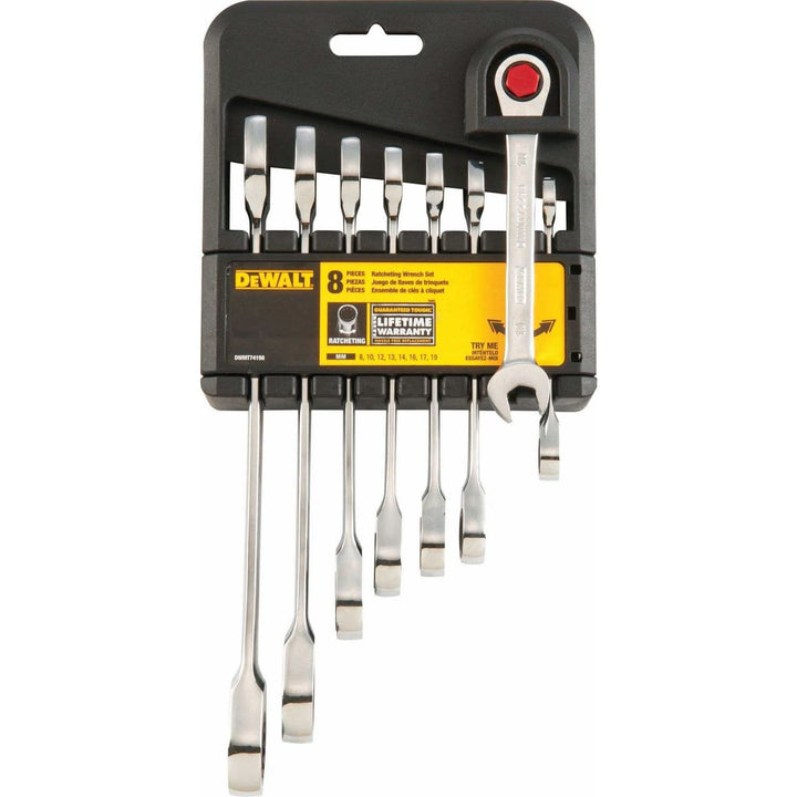 8-piece metric ratcheting combination wrench set