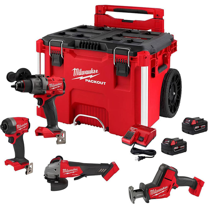 Cordless contractor tool package with stackable cases